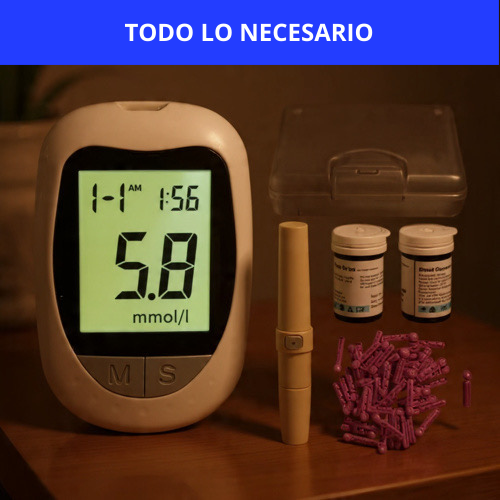 GLUCOMETRO DIGITAL MEDIDOR DE GLICEMIA (INCLUYE 50 TIRAS REACTIVAS) - CONTROL AL INSTANTE