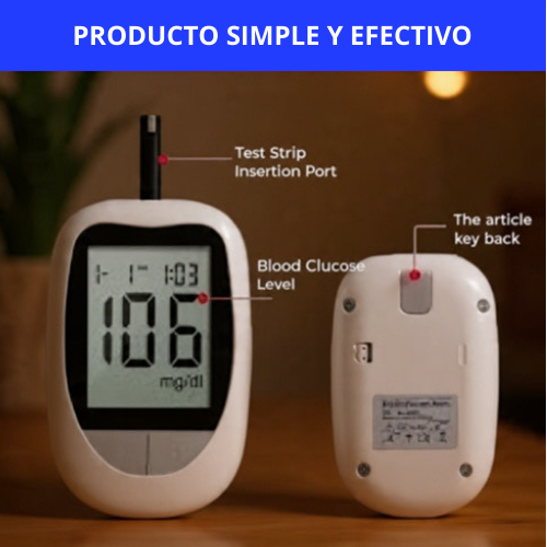 GLUCOMETRO DIGITAL MEDIDOR DE GLICEMIA (INCLUYE 50 TIRAS REACTIVAS) - CONTROL AL INSTANTE