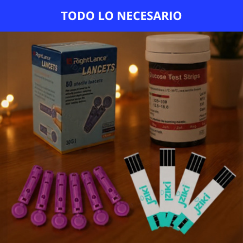 GLUCOMETRO DIGITAL MEDIDOR DE GLICEMIA (INCLUYE 50 TIRAS REACTIVAS) - CONTROL AL INSTANTE