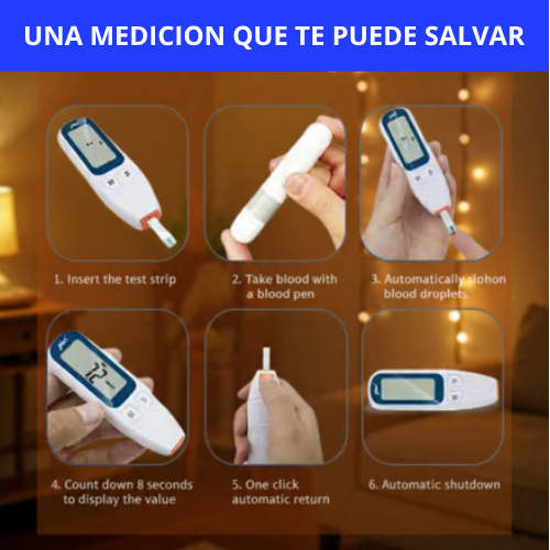 GLUCOMETRO DIGITAL MEDIDOR DE GLICEMIA (INCLUYE 50 TIRAS REACTIVAS) - CONTROL AL INSTANTE