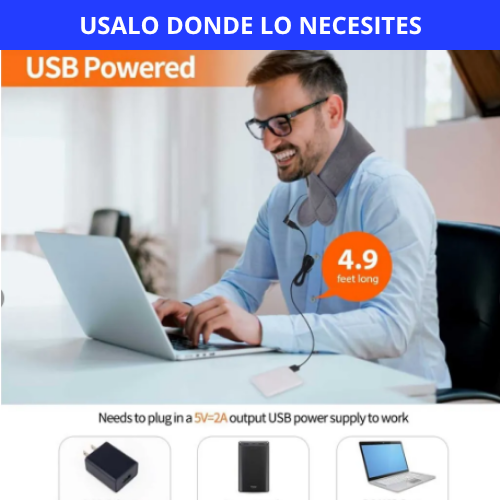 MASAJEADOR DE CUELLO CON CALOR Y VIBRACION - TRATAMIENTO DE RELACIÓN EN CASA