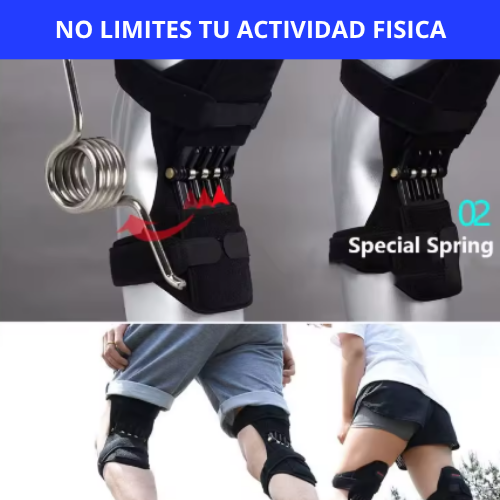 SOPORTE DE RODILLA ORTOPÉDICA CON RESORTES - MUEVETE SIN DOLOR, CON ESTABILIDAD Y CON CONFIANZA